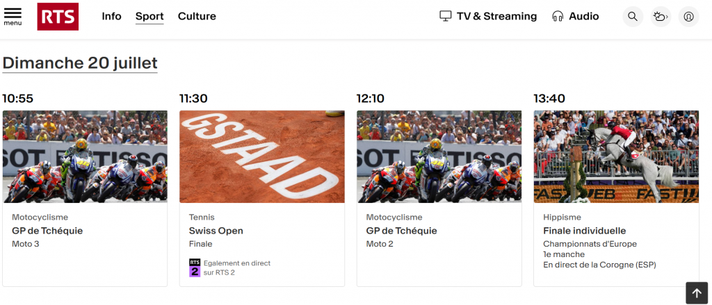 La RTS en Suisse diffuse gratuitement le MotoGP de République tchèque en 2025