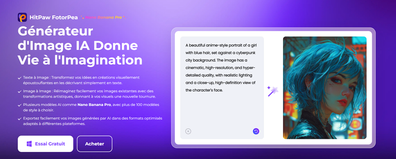 Nano Banana Pro dans HitPaw FotorPea : Une Création d'Image Plus Intelligente