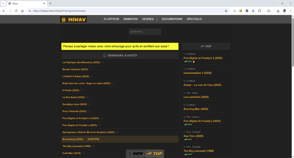 Miwav ne fonctionne plus et vous cherchez la nouvelle adresse Miwav en 2026 ?