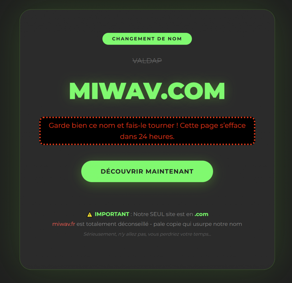 Valdap devient Miwav