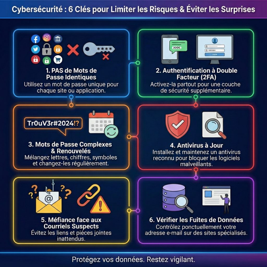 6 conseils pour limiter les risques de piratage de vos mots de passe
