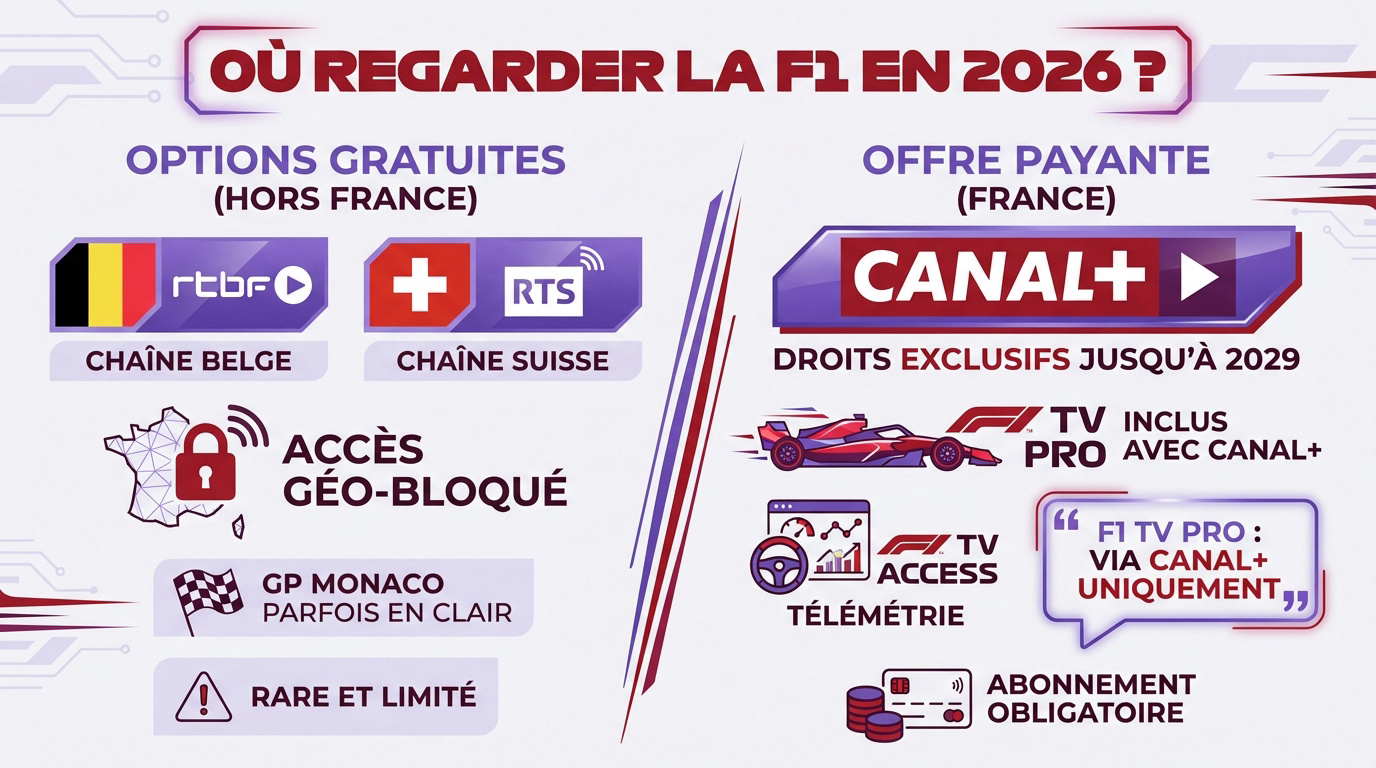 Illustration pour le guide de streaming gratuit de la F1