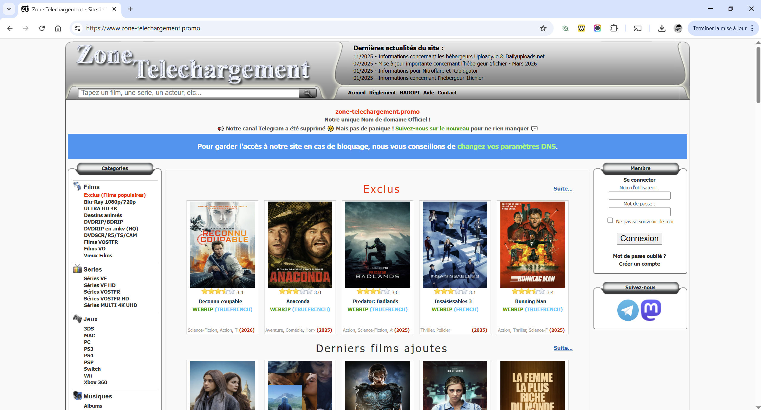 Zone Téléchargement : voici la nouvelle adresse à jour en 2026