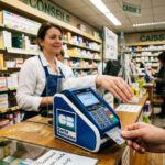 Terminal de paiement dans une pharmacie francaise