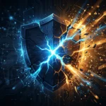 Claude Mythos : Anthropic étend son IA de cybersécurité à plus de 15 pays Claude Mythos Project Glasswing : bouclier numérique fissuré avec lumière bleue et ambre, symbolisant la découverte de vulnérabilités par l’IA