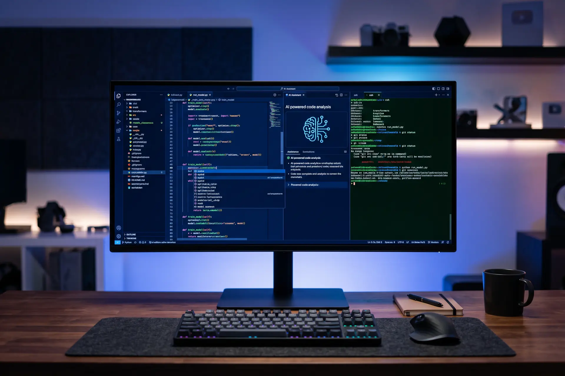 Application GitHub Copilot sur bureau : espace de travail développeur avec sessions agents IA parallèles et interface de gestion