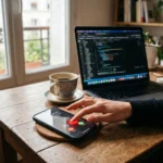 Arnaque au faux service client : smartphone affichant un appel frauduleux