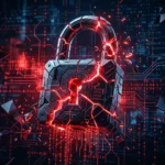 YellowKey vulnérabilité BitLocker Windows 11 : cadenas numérique fissuré avec éclairage rouge et bleu sur fond sombre