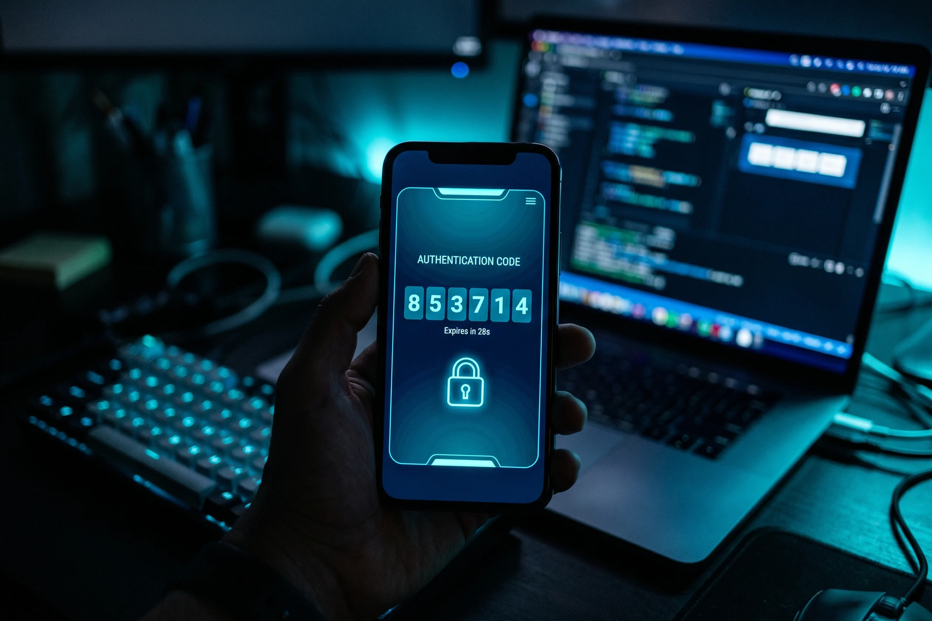 Écran de smartphone affichant un code d'authentification à deux facteurs : illustration de la 2FA
