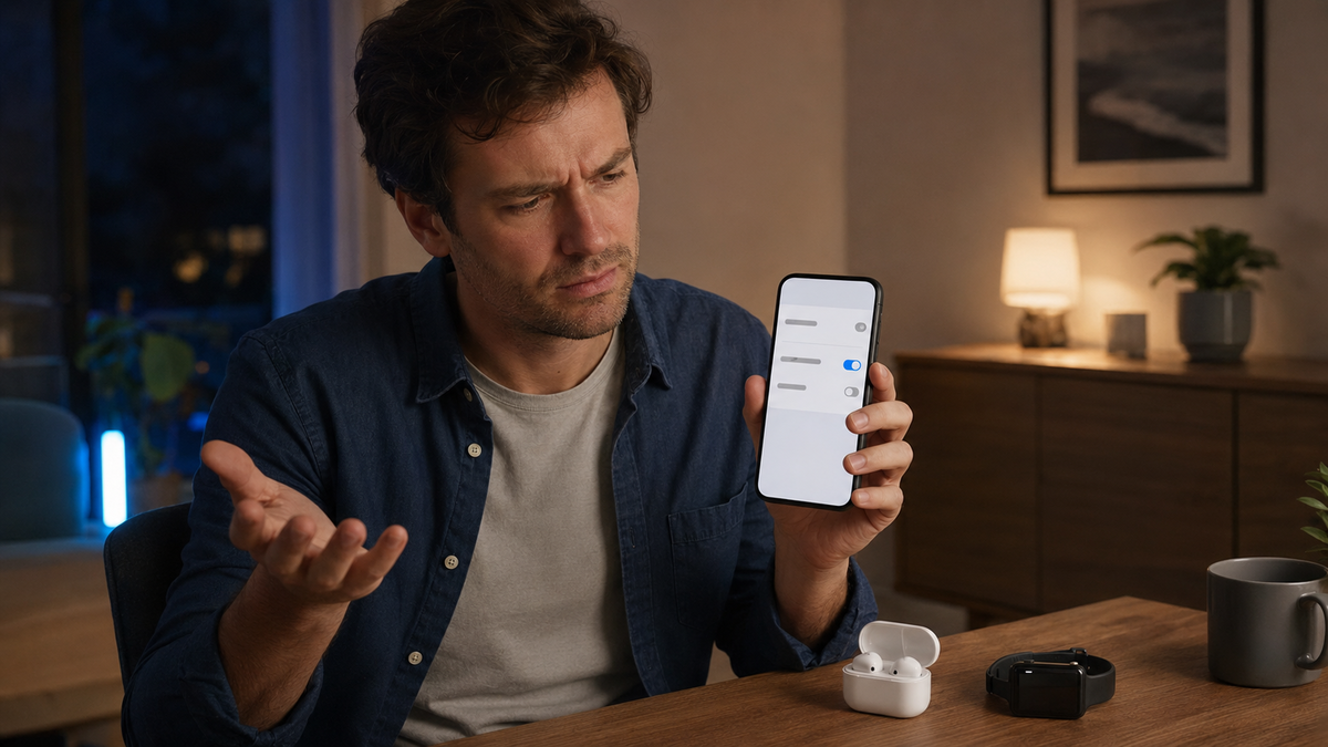 Utilisateur perplexe devant un réglage sans fil activé sur son smartphone