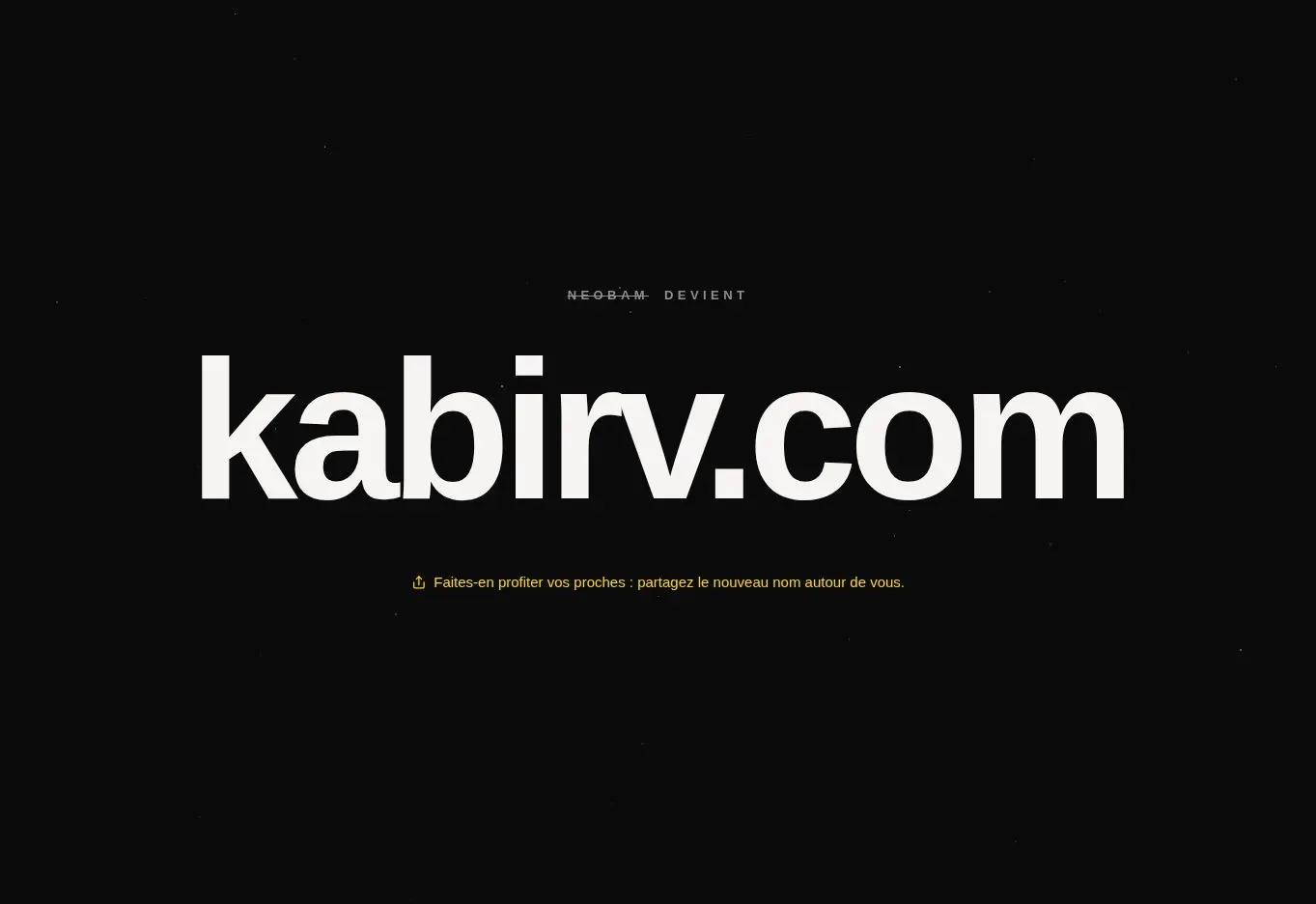 Capture de la page Neobam annonçant Kabirv le 22 juillet 2026 — statut recontrôlé le 1er août 2026