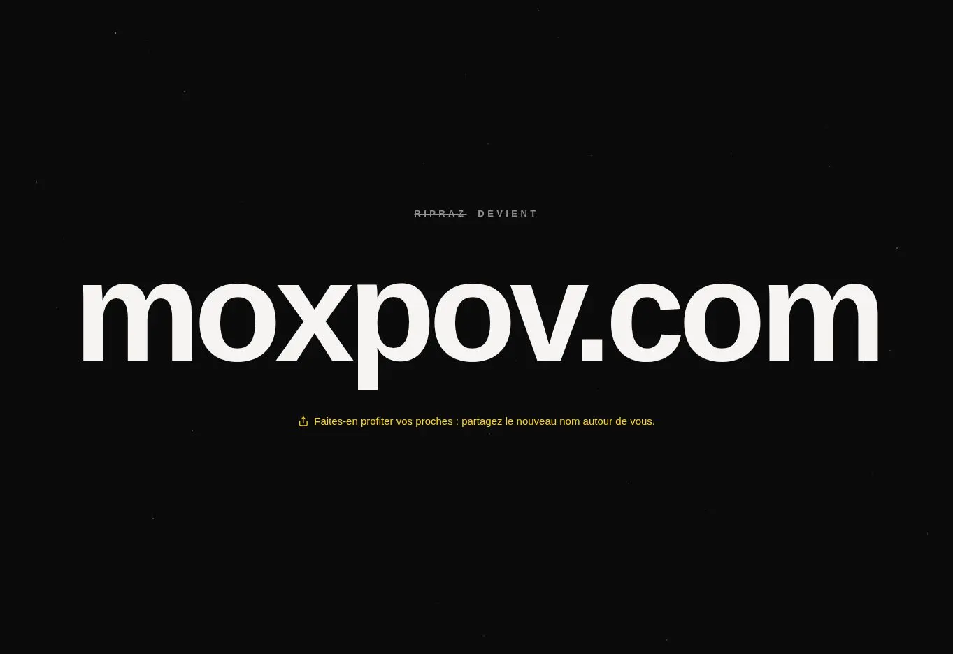 Capture de la page Ripraz annonçant Moxpov le 22 juillet 2026 — statut recontrôlé le 1er août 2026
