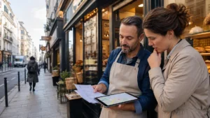 Commerçants comparant leur adresse réelle avec la présence de leur établissement sur une carte numérique.