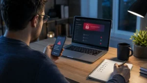 Utilisateur priorisant les comptes à sécuriser après une alerte de mot de passe compromis.