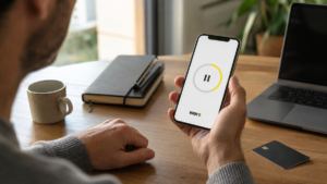 Utilisateur consultant un virement Wero en attente sur son smartphone