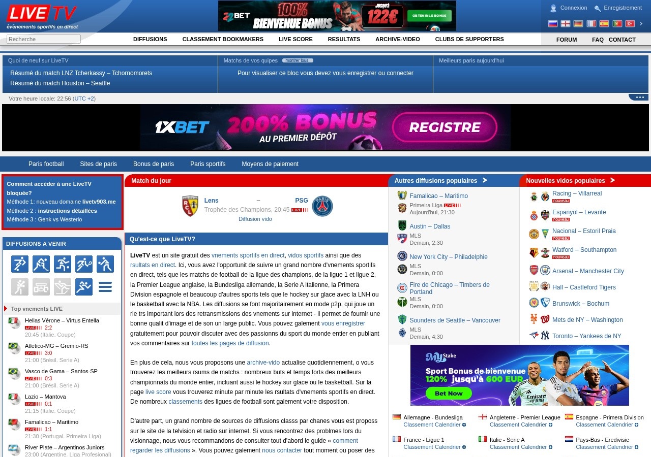 Live TV SX nouvelle adresse livetv903.me en août 2026