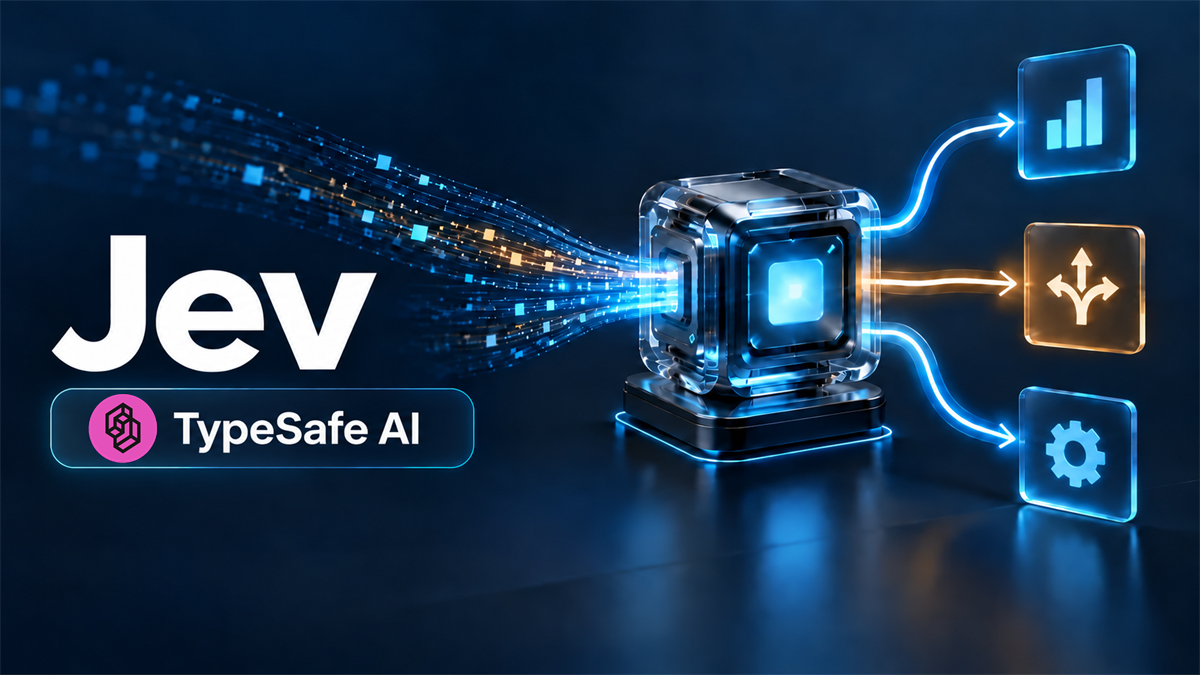 Jev par TypeSafe AI avec le logo officiel de la marque